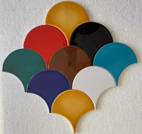 20x20 cm Rölyefli Seramik Balık Pulu Renkler-5